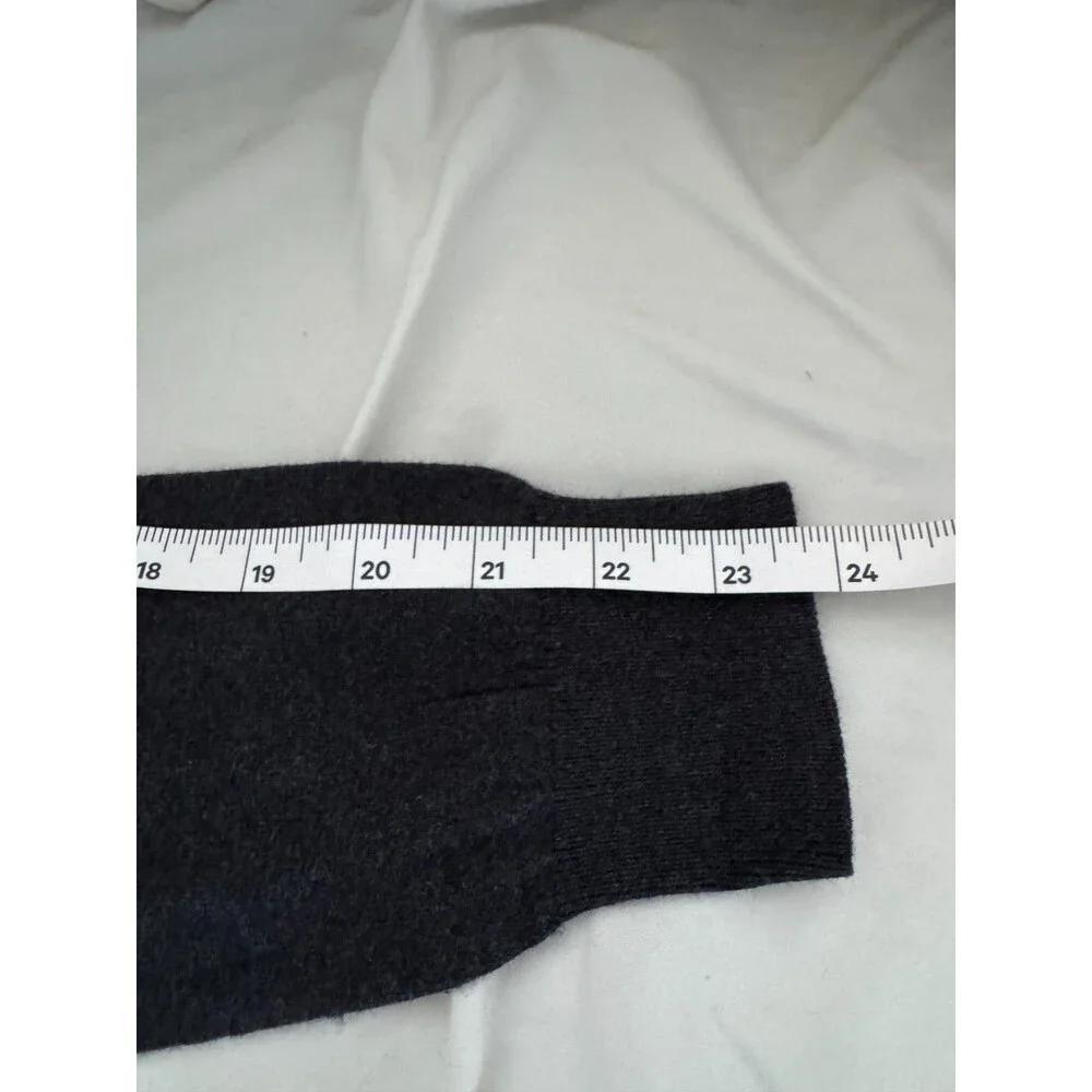 Uniqlo Cotton Cashmere Blend Mens Sweater Size S V-Neck Lightweight Charcoal